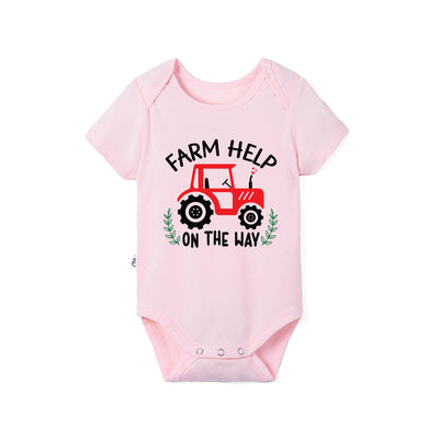 'Farm Help On The Way' Funny Bamboo Baby Onesie