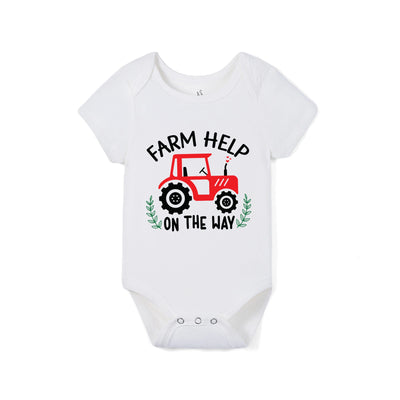 'Farm Help On The Way' Funny Bamboo Baby Onesie