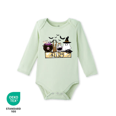 Custom Halloween Name Bamboo Baby Onesie