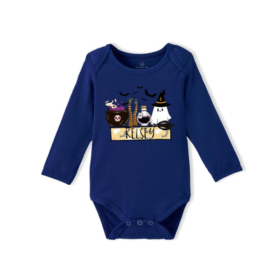 Custom Halloween Name Bamboo Baby Onesie