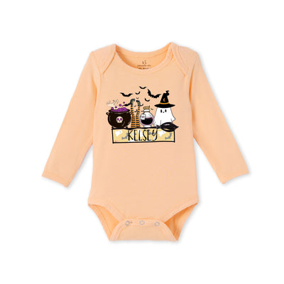 Custom Halloween Name Bamboo Baby Onesie