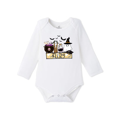 Custom Halloween Name Bamboo Baby Onesie