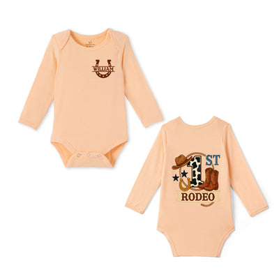 Custom My First Rodeo Bamboo Baby Bodysuit