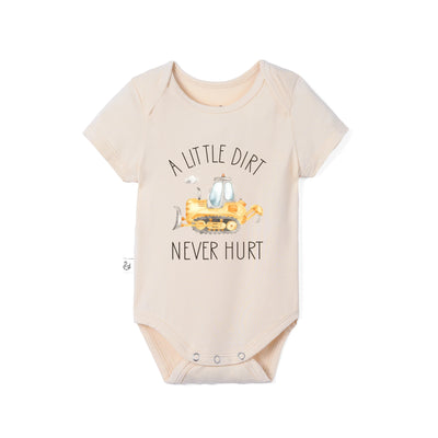 'A Little Dirt Never Hurt' Funny Bamboo Baby Onesie