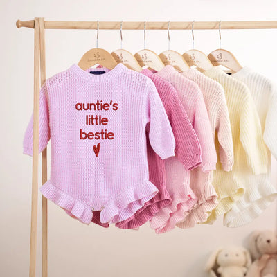 Embroidered Baby's Bestie Knit Romper