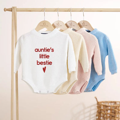 Embroidered Baby's Bestie Knit Romper