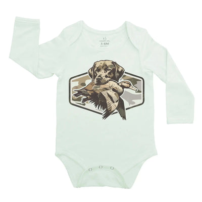 Camo Dog Hunting Baby Onesie SwaddleAn