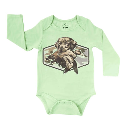 Camo Dog Hunting Baby Onesie SwaddleAn