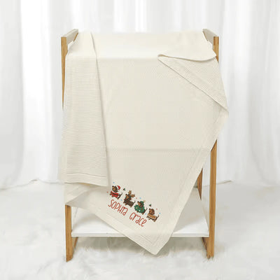 Christmas Festival Dachshund Embroidery Baby Blanket - SwaddleAn