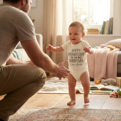 Custom Happy Best Daddy Ever Baby Onesie