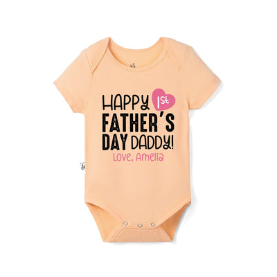 Custom Happy First Father's Day Baby Bamboo Onesie