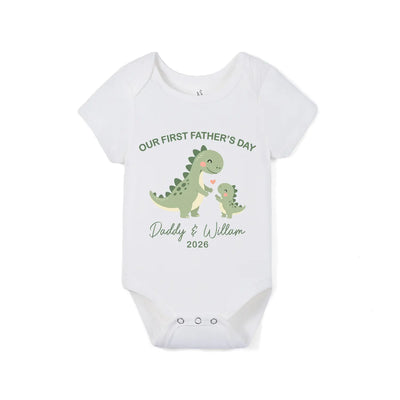 Custom Our First Father’s Day Baby Onesie
