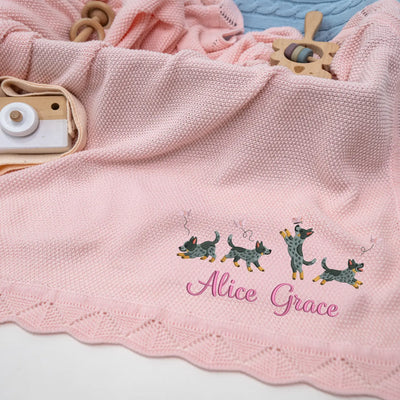 Custom Blue Heeler Dog Blanket