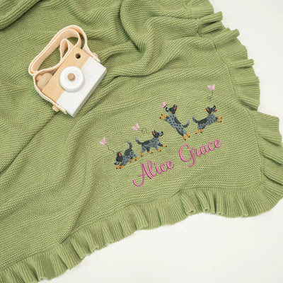 Custom Blue Heeler Dog Blanket