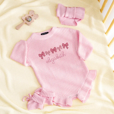 Custom Bow Baby Name Romper
