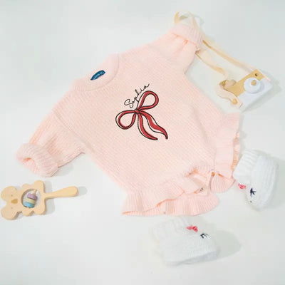 Custom Bow Embroidery Baby Girl Romper - SwaddleAn