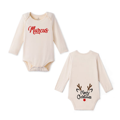 Custom Christmas Bamboo Baby Onesie