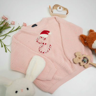 Personalized Candy Cane Initial Sweater - SwaddleAn