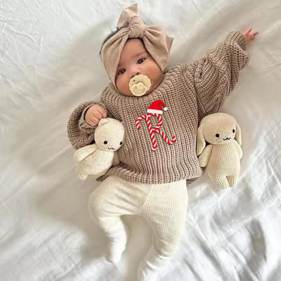 Personalized Candy Cane Initial Sweater - SwaddleAn