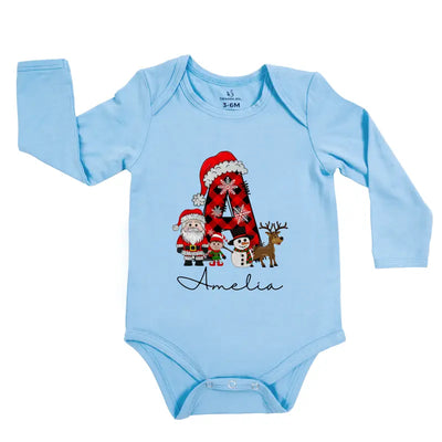 Custom Christmas Letter Santa Baby Onesie - SwaddleAn