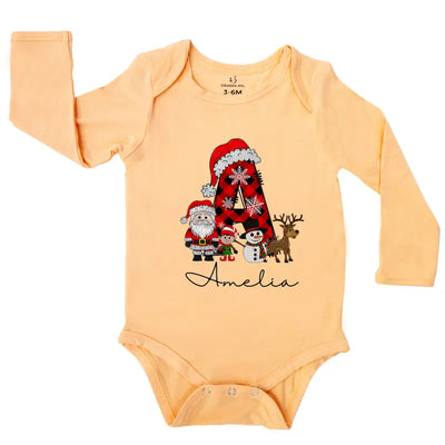 Custom Christmas Letter Santa Baby Onesie - SwaddleAn