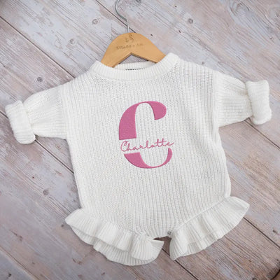 Custom Embroidered Baby Name Romper - SwaddleAn