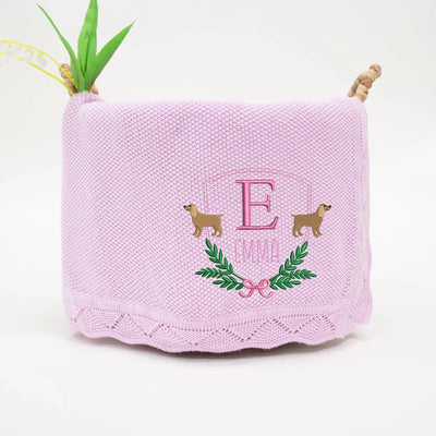 Custom Embroidered Cocker Spaniel Dog Baby Blanket - SwaddleAn