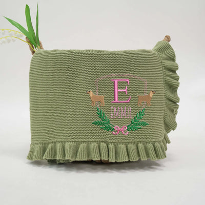Custom Embroidered Cocker Spaniel Dog Baby Blanket - SwaddleAn