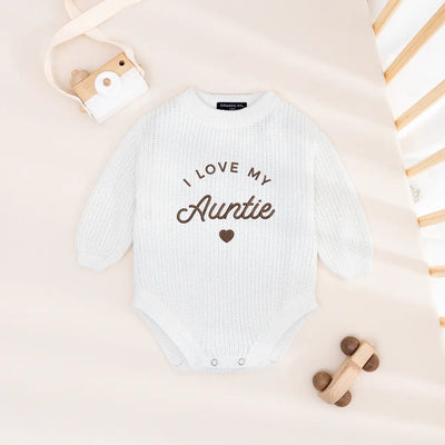 Custom Embroidered I Love My Baby Name Romper
