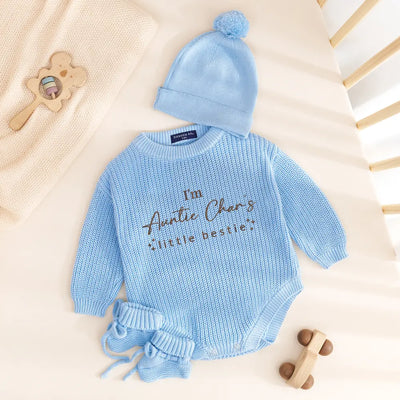 Embroidered Custom Little Bestie Baby Romper