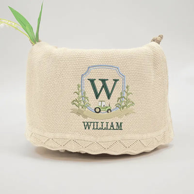 Custom Farm Crest Baby Name Blanket - SwaddleAn