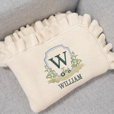 Custom Farm Crest Baby Name Blanket - SwaddleAn