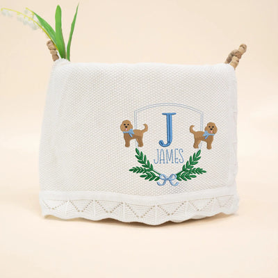 Custom Goldendoodle Dog Baby Blanket - SwaddleAn