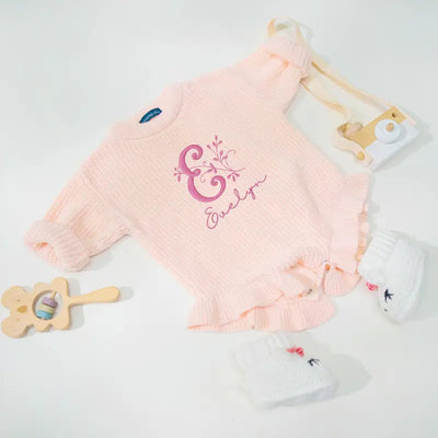 Custom Initials Baby Embroidery Romper - SwaddleAn