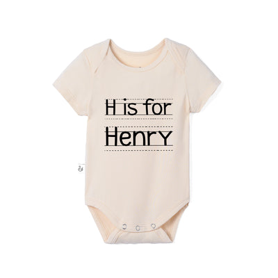 Custom Letter Is For Name Baby Bamboo Bodysuit