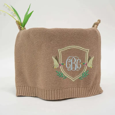 Custom Mallard Duck Monogrammed Name Baby Blanket SwaddleAn