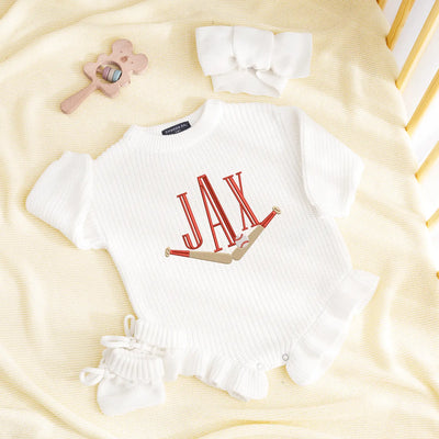 Custom Monogram Baseball Baby Rompers