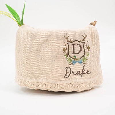 Custom Monogram Fishing Mallard Duck Baby Blanket - SwaddleAn