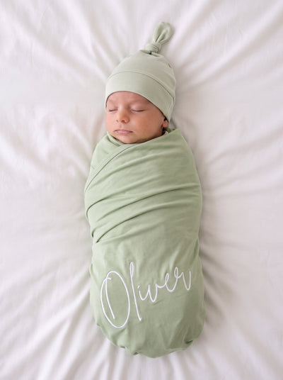 Custom Name Bamboo Swaddle Blanket