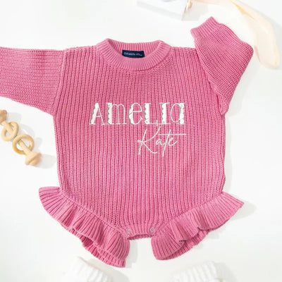 Custom Name Embroidered Baby Romper - SwaddleAn