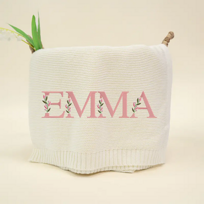 Custom Name Floral Baby Blanket - SwaddleAn
