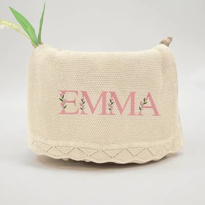Custom Name Floral Baby Blanket - SwaddleAn