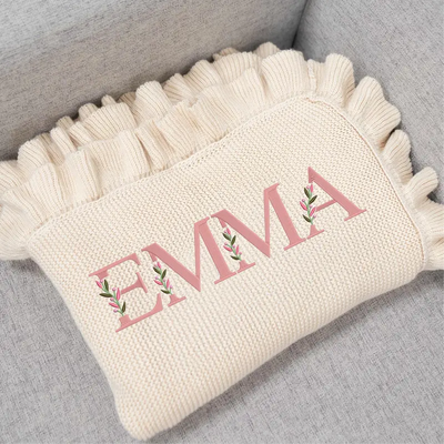 Custom Name Floral Baby Blanket - SwaddleAn