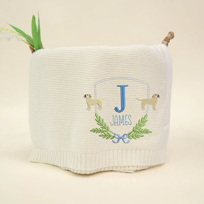 Custom Name Labrador Retriever Dog Baby Blanket - SwaddleAn