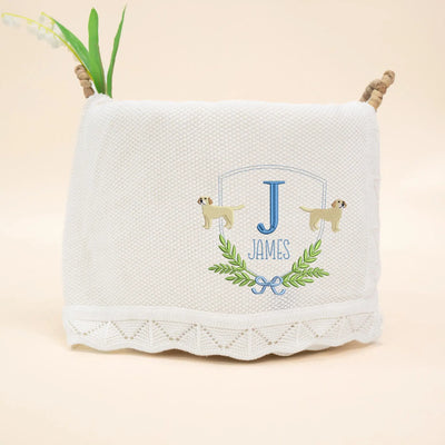Custom Name Labrador Retriever Dog Baby Blanket - SwaddleAn