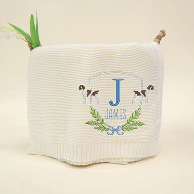 Custom Name Shorthaired Pointer Dog Baby Blanket - SwaddleAn