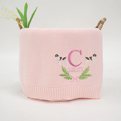 Custom Name Shorthaired Pointer Dog Baby Blanket - SwaddleAn