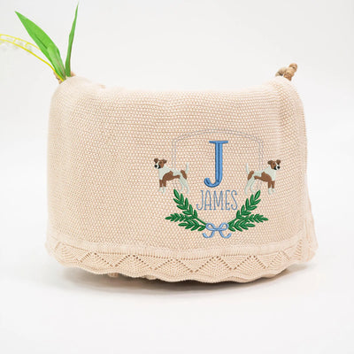 Custom Russell Terrier Dog Baby Blanket - SwaddleAn