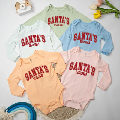 Custom Santa's Favorite Xmas Baby Onesie - SwaddleAn