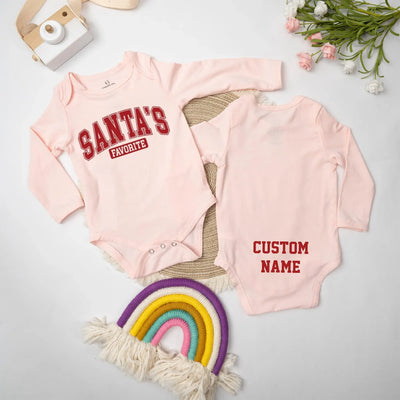 Custom Santa's Favorite Xmas Baby Onesie - SwaddleAn